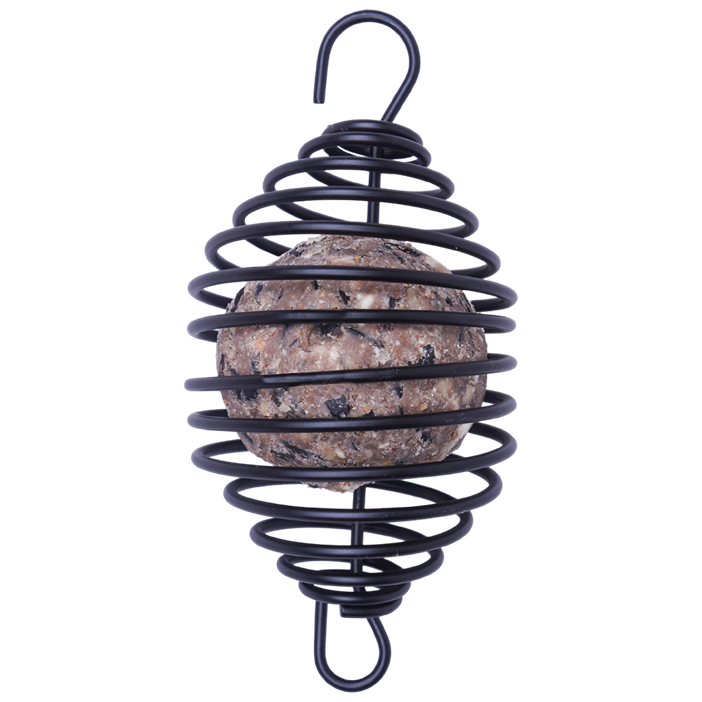 Vogelfutterspender Spirale für Meisenknödel - Schwarzmetall