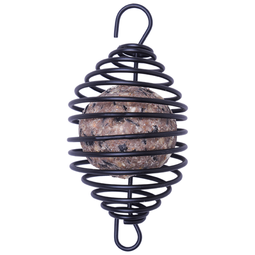 Vogelfutterspender Spirale für Meisenknödel - Schwarzmetall