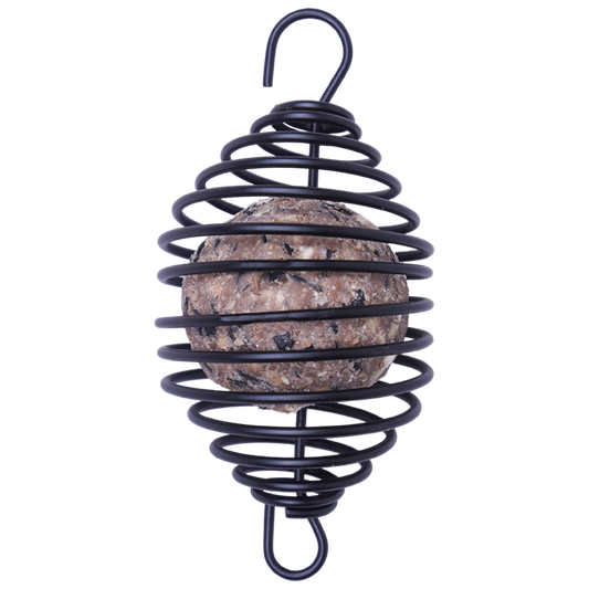 Vogelfutterspender Spirale für Meisenknödel - Schwarzmetall